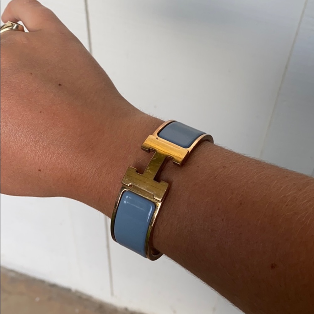 Rose Gold Blue/Gray Wide Clic Clac bracelet